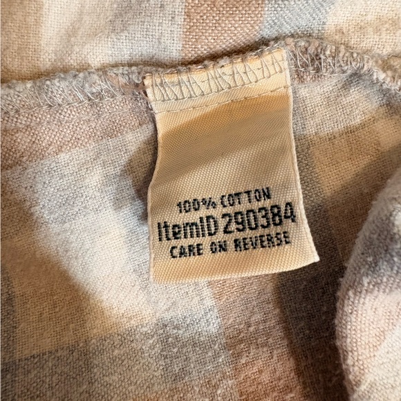 L.L.Bean Plaid Flannel Button Down Shirt Blue Tan Neutral Size M Cozy Fall - Picture 6 of 6